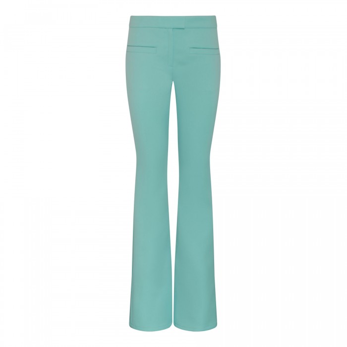 Turquoise twill zipped pants