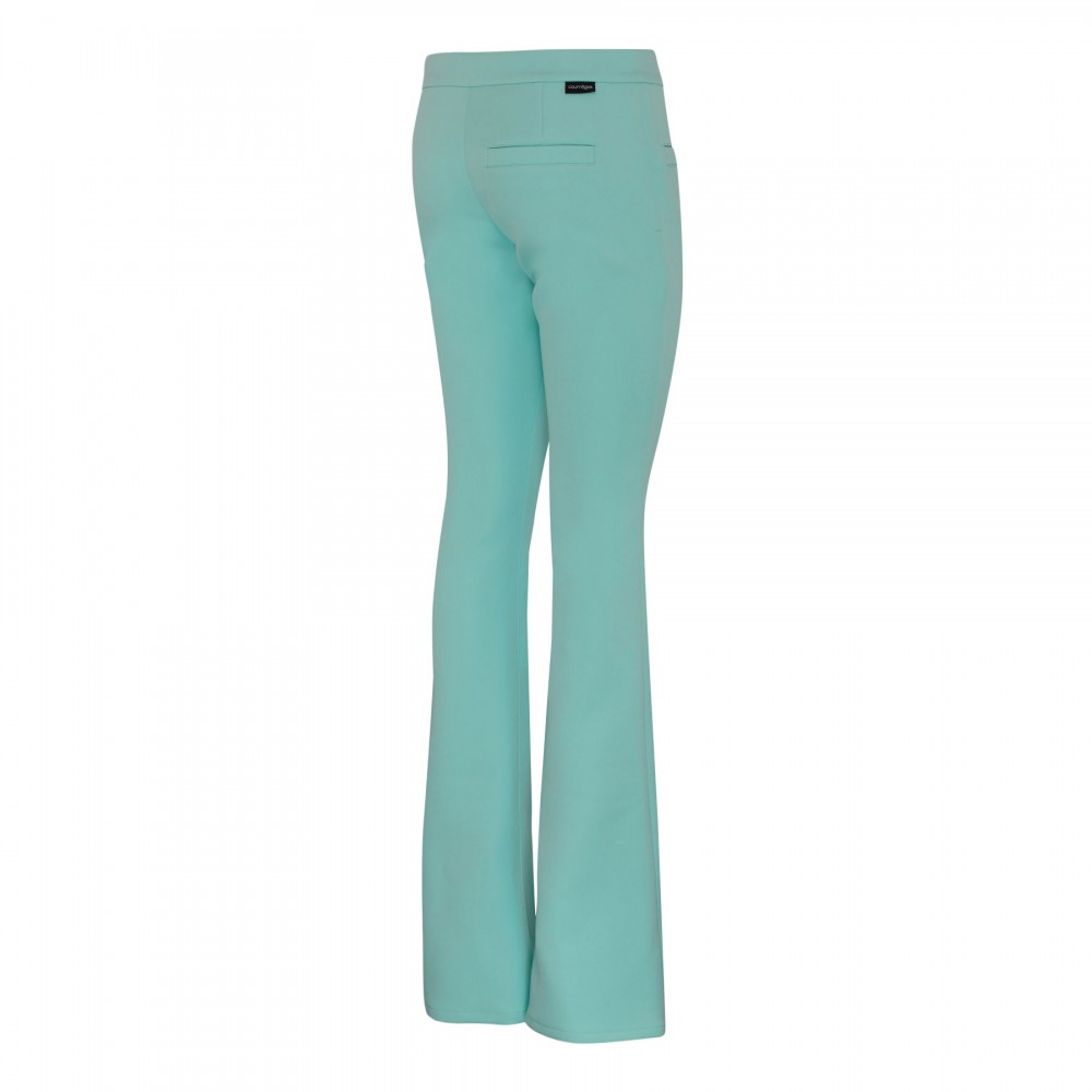 Turquoise twill zipped pants