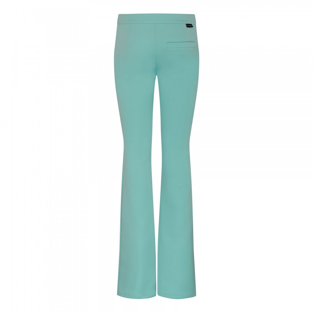 Turquoise twill zipped pants