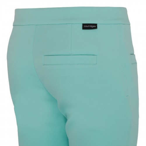Turquoise twill zipped pants 2