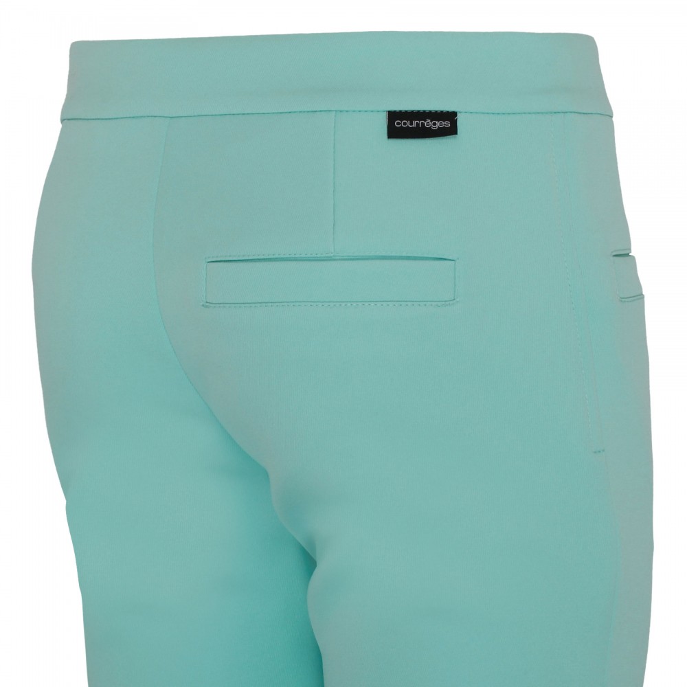 Turquoise twill zipped pants