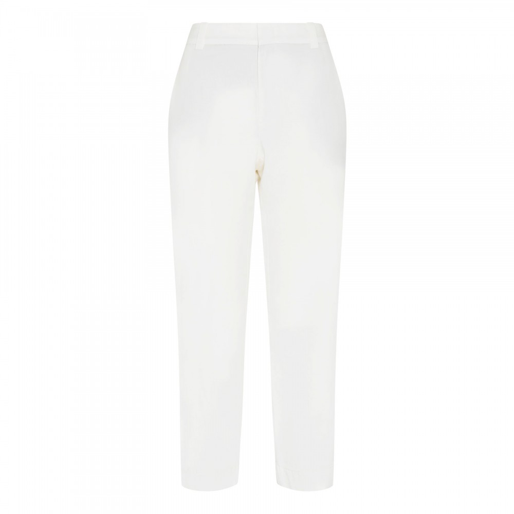 White washed cotton crop pants