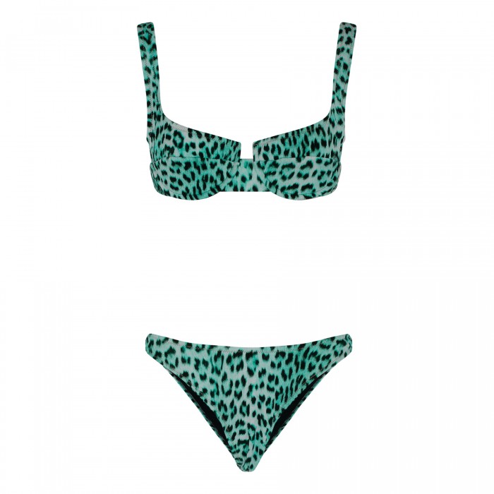 Brigitte blue leopard bikini set