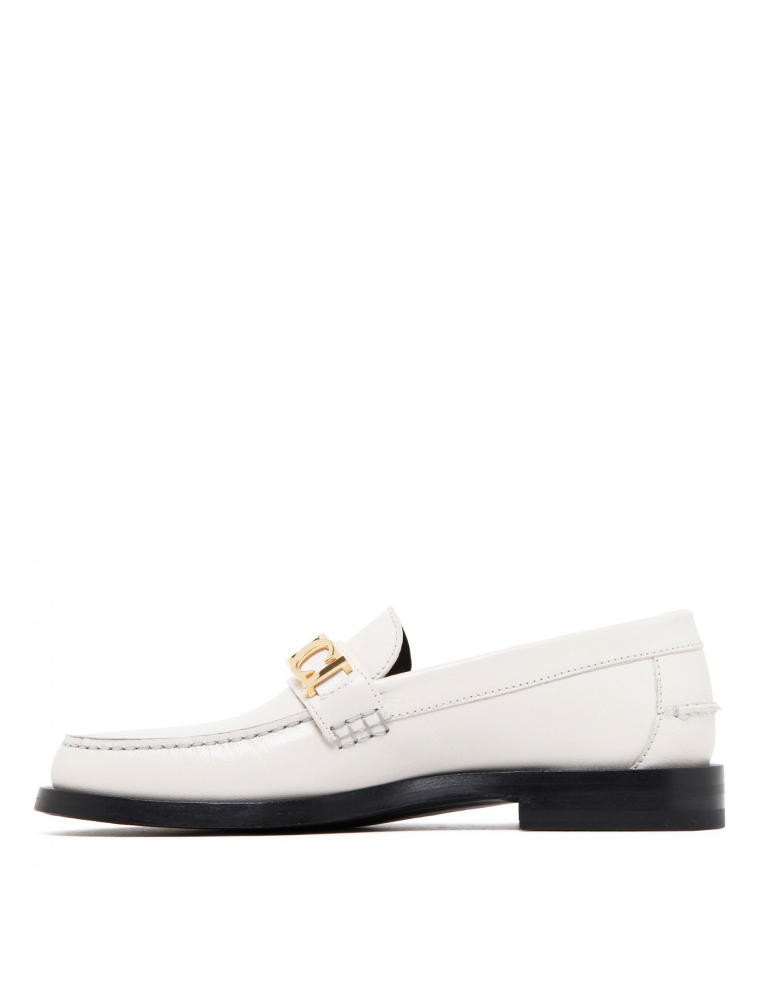 White logo loafers