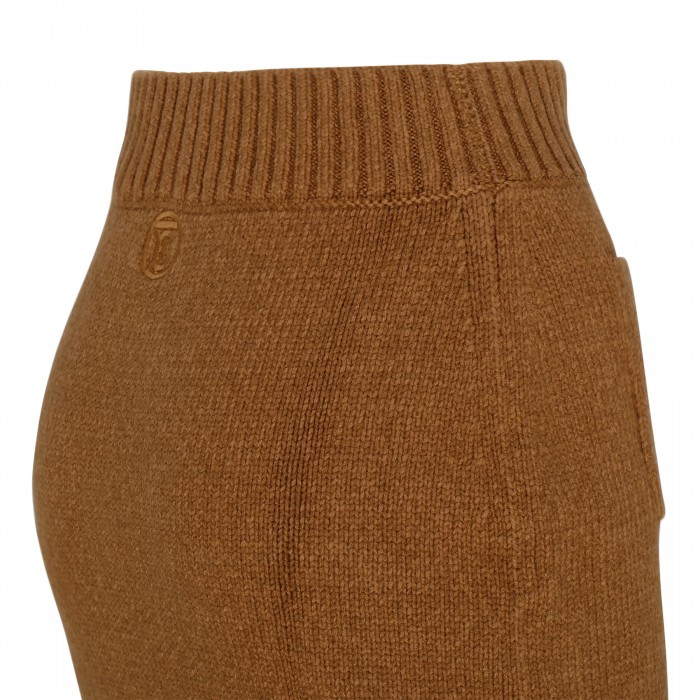 Knit cotton blend mini skirt