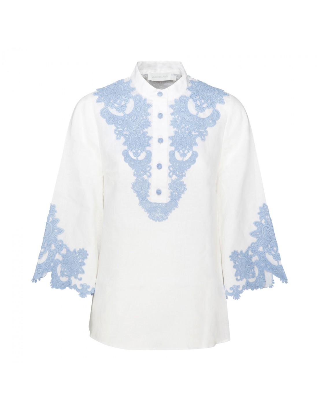 Raie embroidered trim top