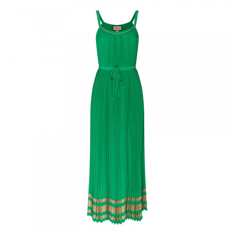 Green viscose blend dress
