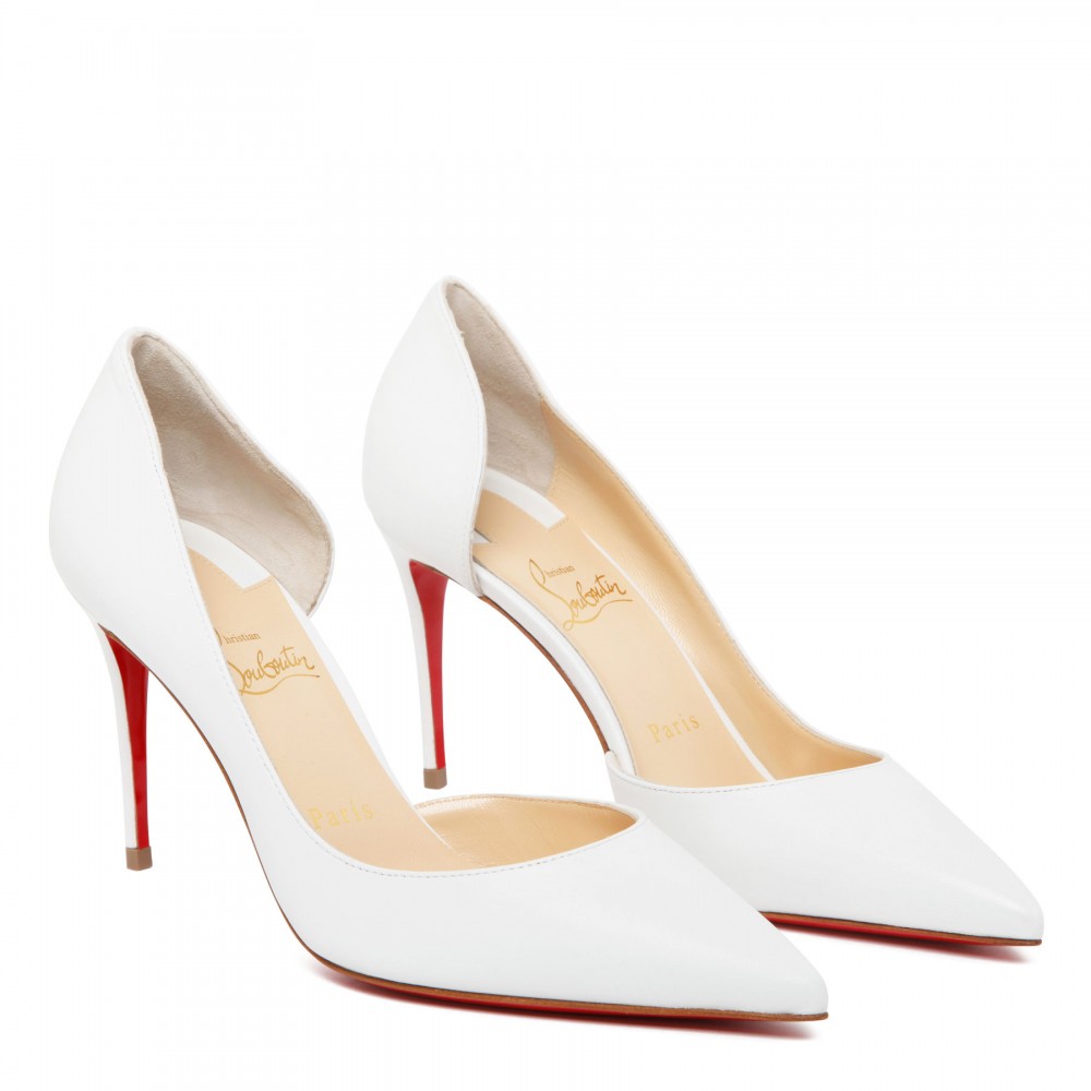 Iriza 85 white nappa pumps