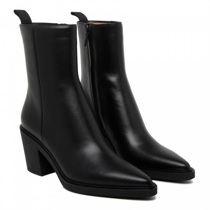 Dylan black leather booties