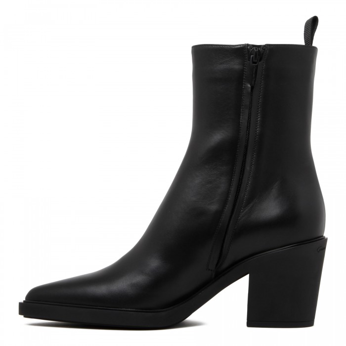 Dylan black leather booties
