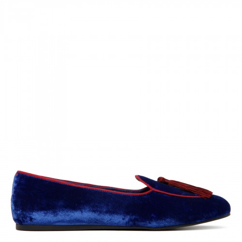 Olimpia blue velvet slip on