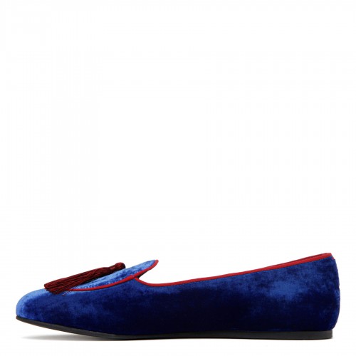 Olimpia blue velvet slip on 2