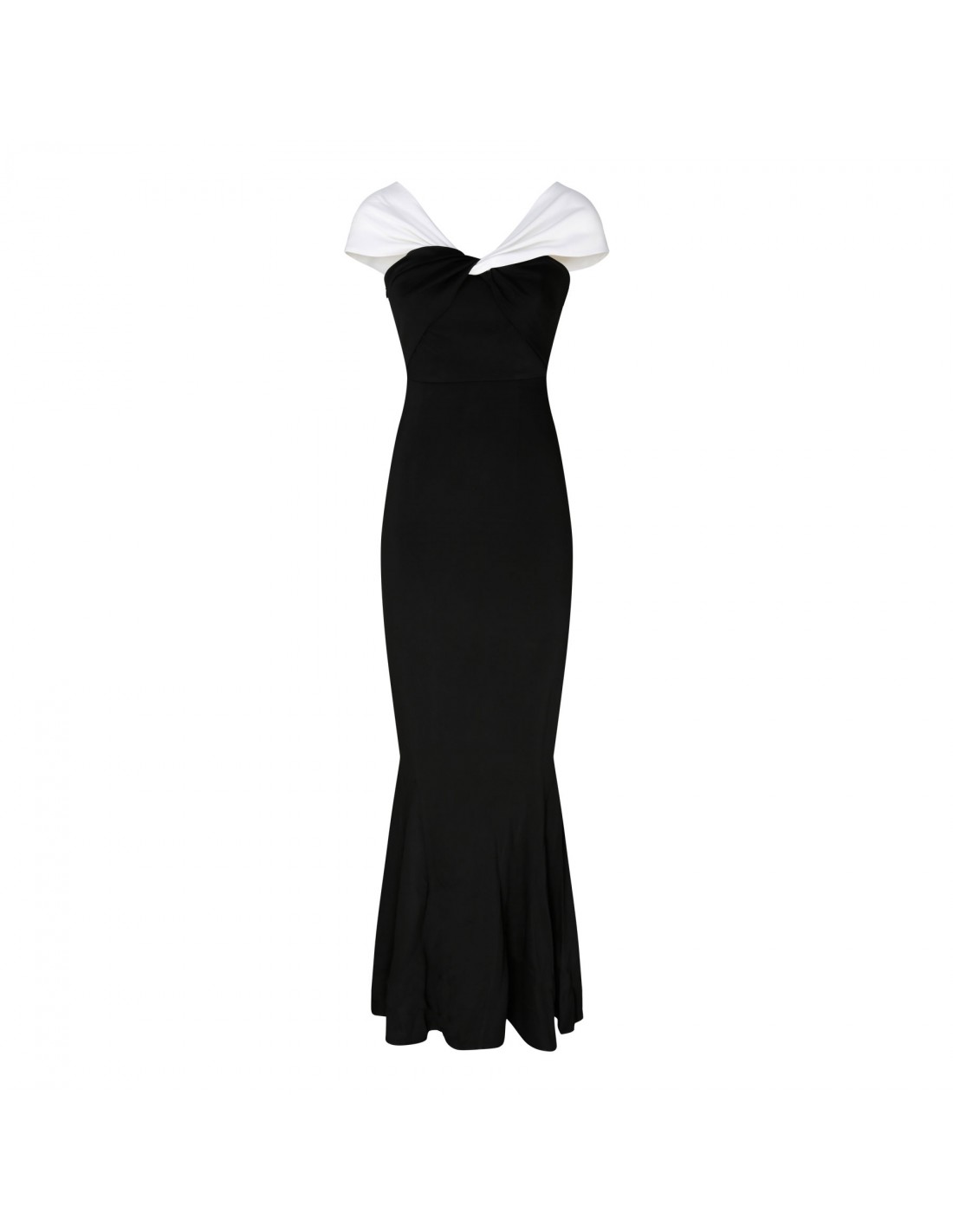 Asymmetric stretch cady maxi dress | Le Noir - Unconventional Luxury