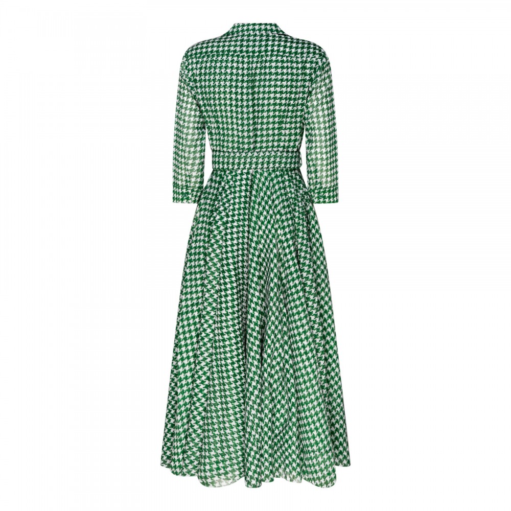 Aster abstract dogstooth shirt dress