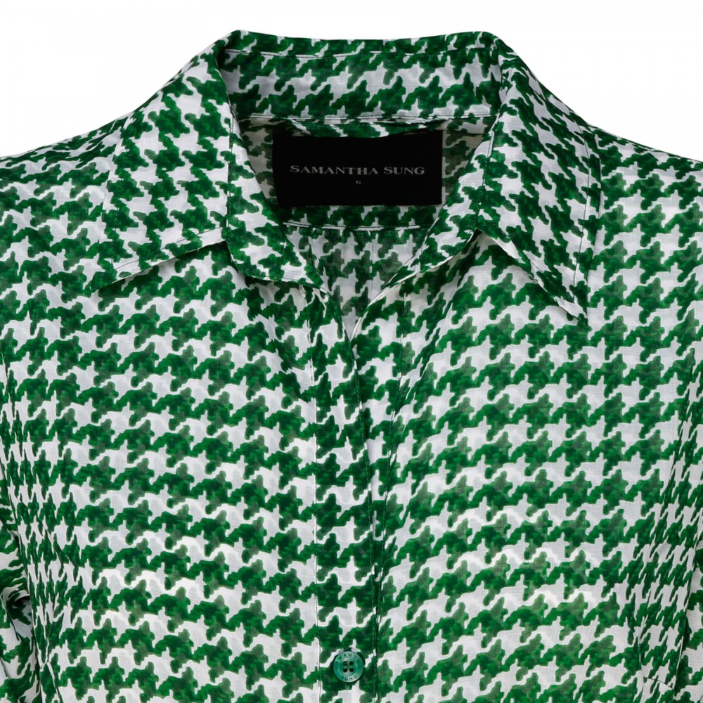 Aster abstract dogstooth shirt dress