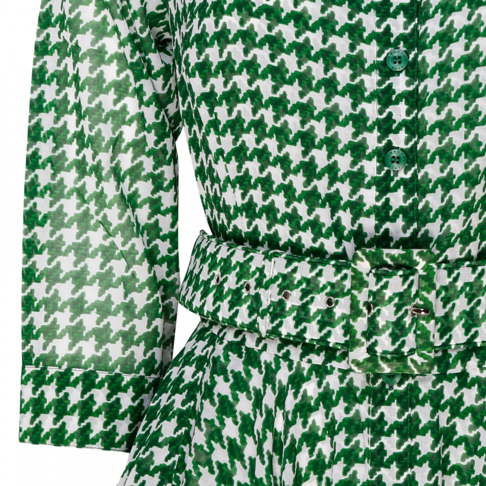 Aster abstract dogstooth shirt dress