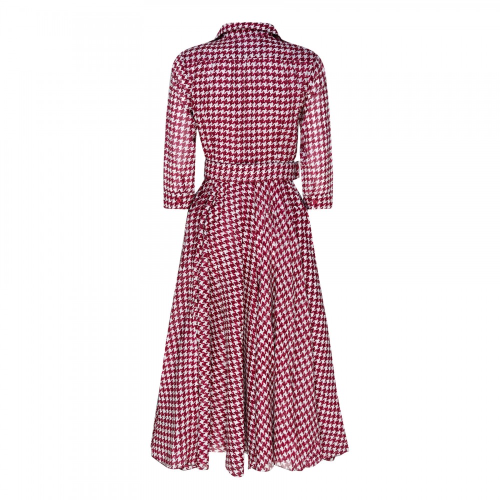 Aster abstract dogstooth shirt dress