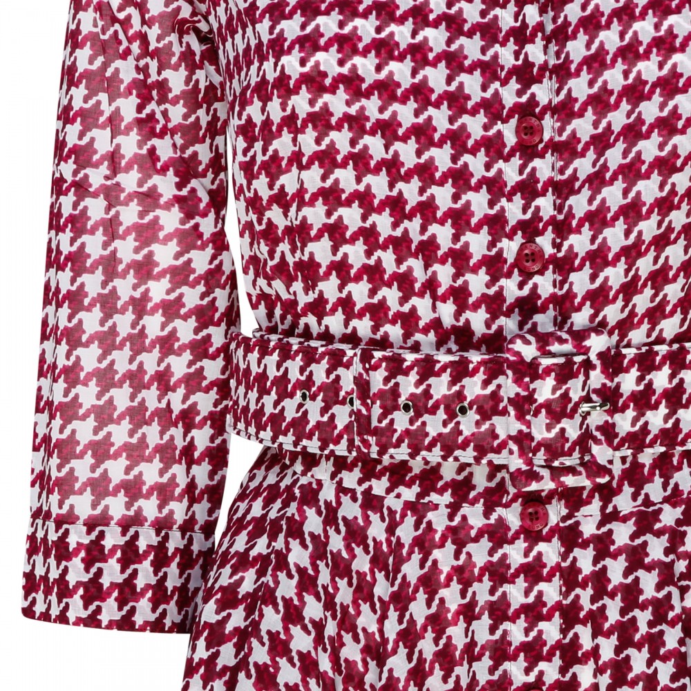 Aster abstract dogstooth shirt dress