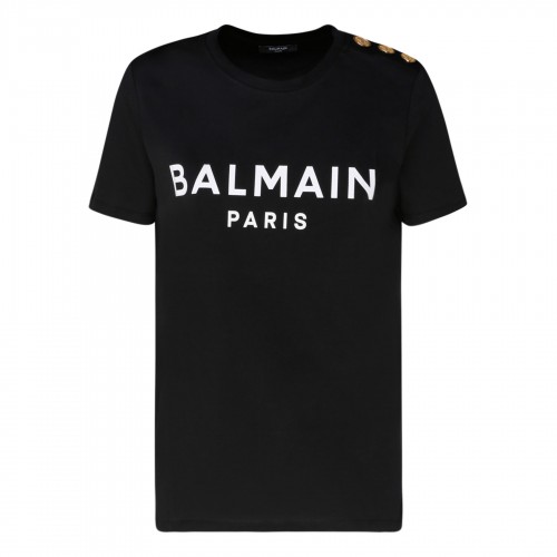 Buttoned black T-shirt