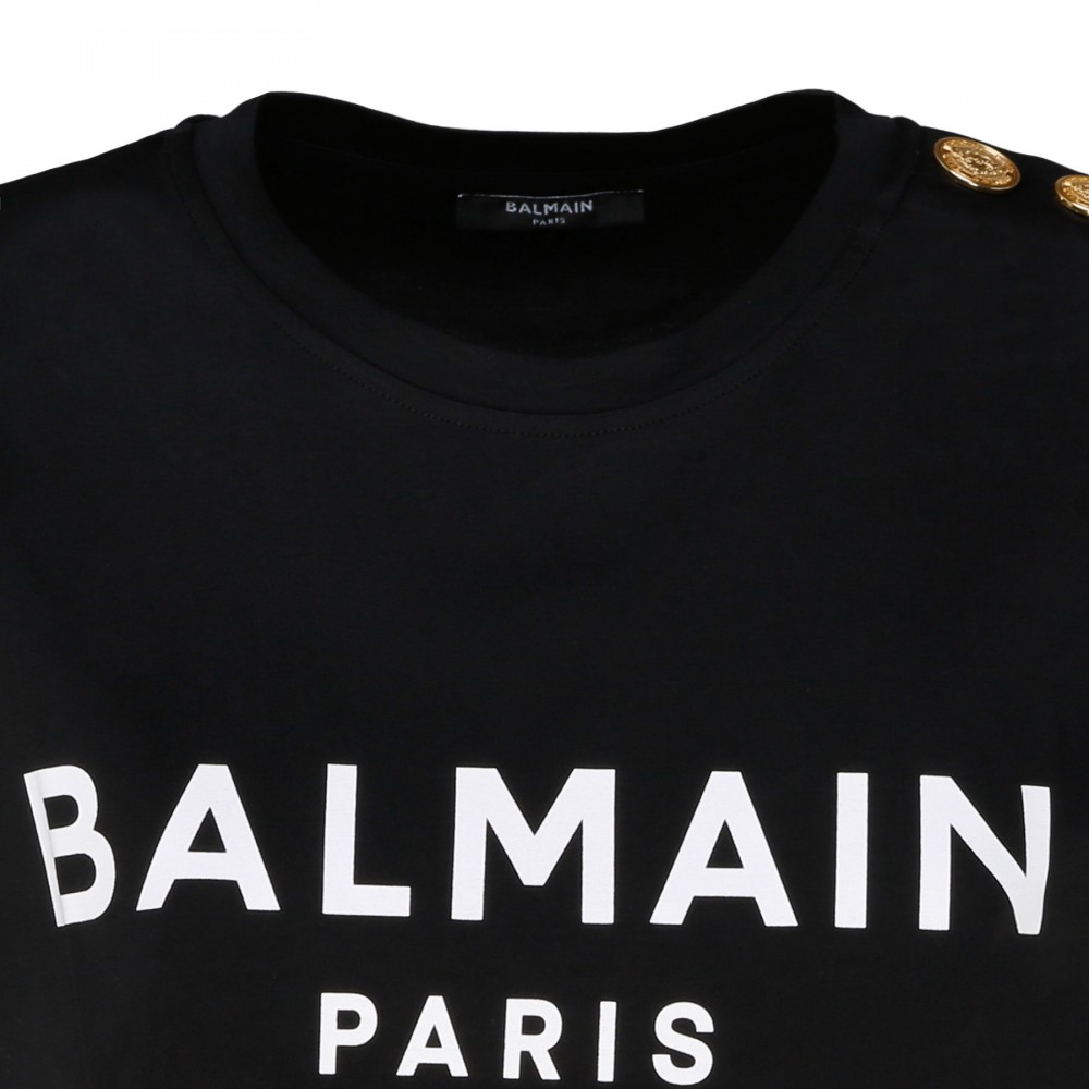 Buttoned black T-shirt