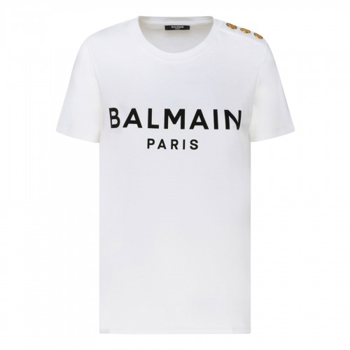 Buttoned white T-shirt