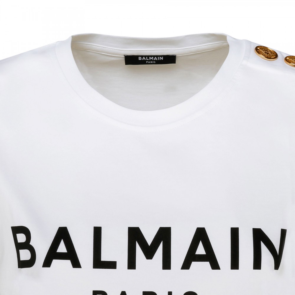 Buttoned white T-shirt