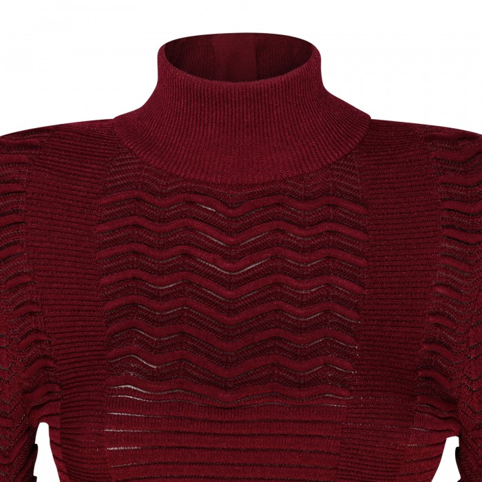 Chevron textured knit dress