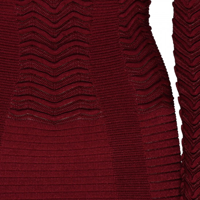 Chevron textured knit dress