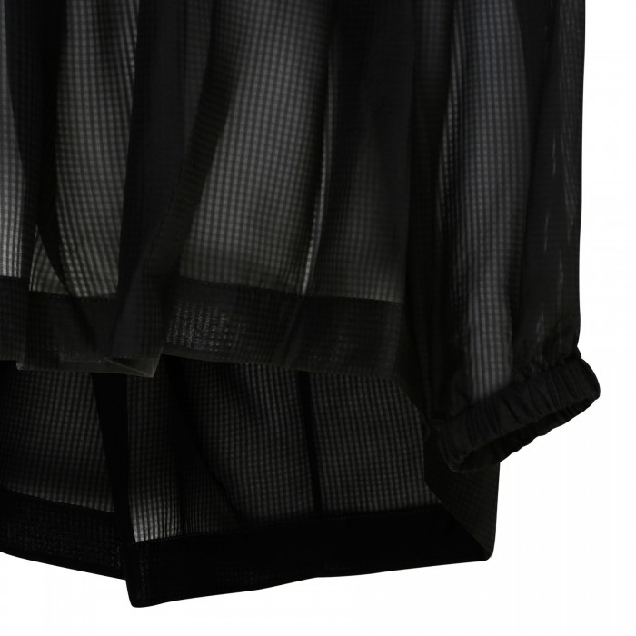 Black silk blend off-the-shoulders blouse